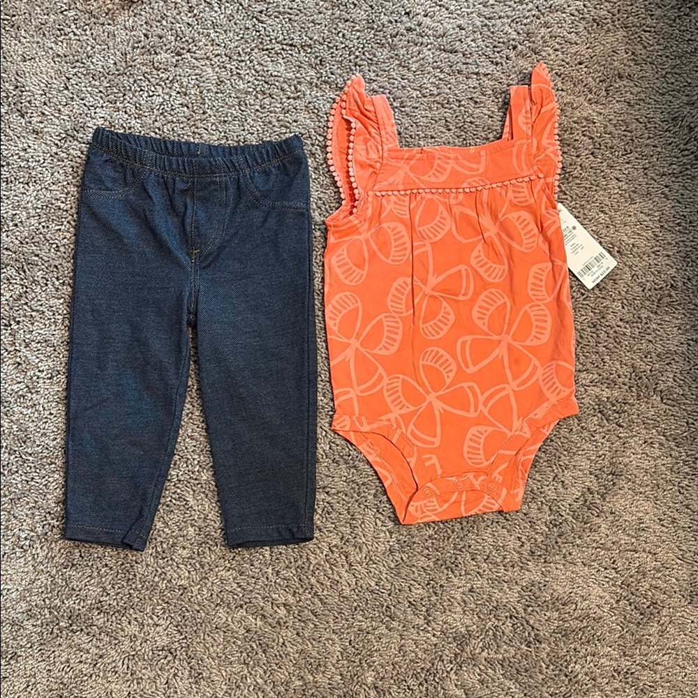Carter's Orange and Blue Matching Set Leggings